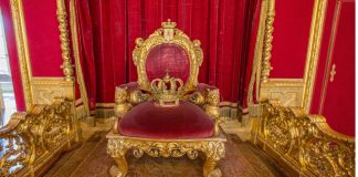 Throne and crown