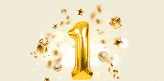 Gold balloon of number 1