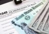 1040 tax form representing income tax, which North Carolinans are not allowed to deduct gambling losses on