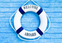 Buoy welcomgin aboard patrons