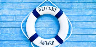 Buoy welcomgin aboard patrons