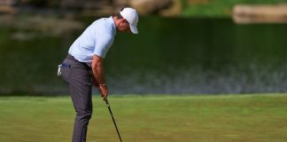 Rory McIlroy lines up putt as a potential event contract for Sporttrade