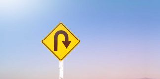U turn sign indicitaing the rapid cahnge in stance regarding lottery couriers in Texas