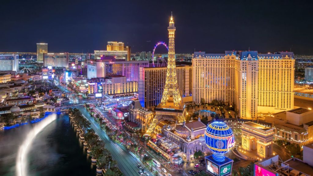 Las Vegas Strip, home of many casinos under the regulation of the NGCB