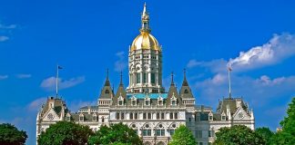 Connecticut bill to ban sweeps and lottery couriers advances The Connecticut State Capitol, where a bill to ban sweepstakes and lottery couriers is advancing