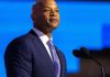 Maryland Gov. Wes Moore speaks. He signed off on a budget plan to increase the state's tax rate on sports betting.