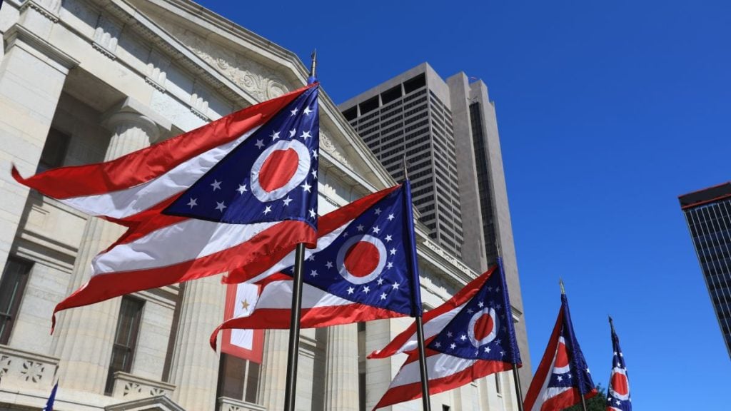 The Ohio Statehouse, where an online casino bill has been filed in the Senate