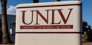 Sign at UNLV as the school launches an AI research hub for gaming