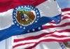 The state flag of Missouri, where sportsbooks are starting to queue up for licenses