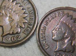 Two Indian pennies