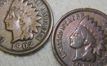 Two Indian pennies