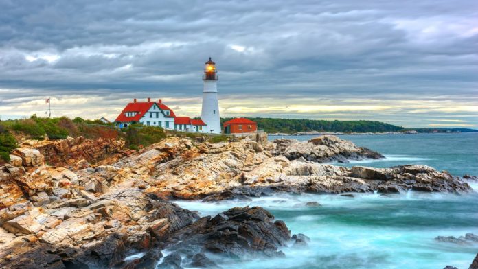 A lighthouse in Maine, where lawmakers are looking to legalize online casino