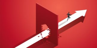 A man runs through a brick wall, much like Ontario's iGaming market surpasses expectations.
