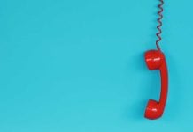 Red telephone off the hook