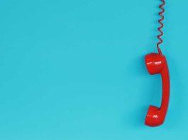 Red telephone off the hook