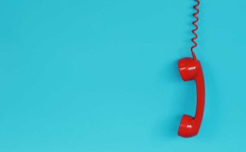Red telephone off the hook