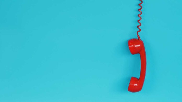 Red telephone off the hook