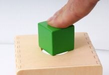 A person trying to fit a square peg in a round hole