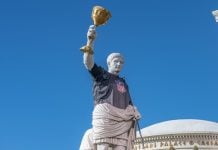 Statue of Julius Caesar outside Caesars Palace casino resort in Las Vegas