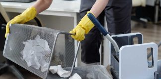 CA sweeps bill advances, but will the supplier provision advance with it? Janitor emptying office waste basket