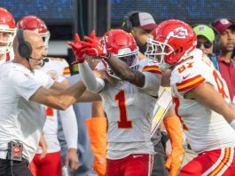 Kansas City Chiefs players celebrate