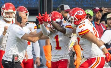 Kansas City Chiefs players celebrate