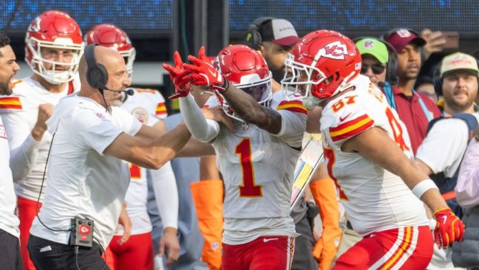 Kansas City Chiefs players celebrate