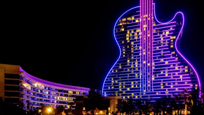 Hard-Rock-Bet-Colorado-Launches-Sports-Betting Hard Rock hotel sits as the company launches sports betting operations in Colorado.