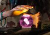 A fortune-teller predicting the future using a crystal ball