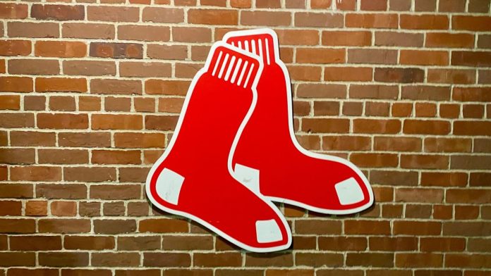 Red-Sox's-Giolito-says-MLB's-Manfred-'taken-aback'-by-betting-related-abuse The Boston Red Sox logo on a brick wall