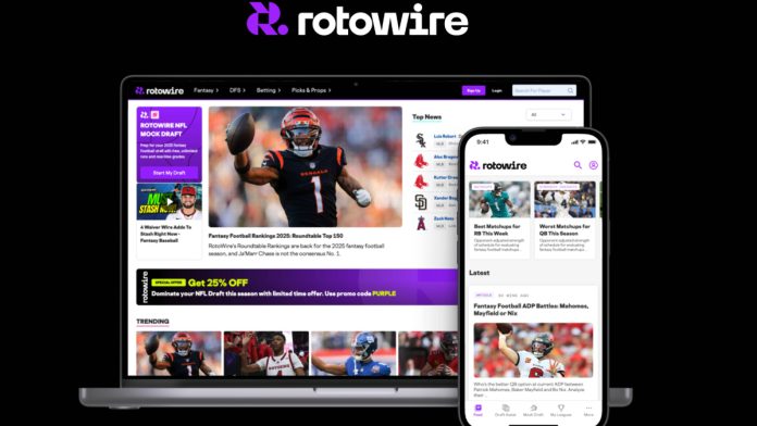 Example of Rotowire's rebrand and new app.