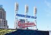 Second Guardians pitcher placed on leave in MLB’s Ortiz betting probe A Cleveland Guardians sign and floodlights at Progressive Field