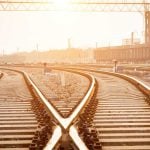 Trains switching tracks