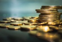 A pile of gold coins