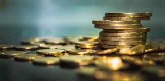 A pile of gold coins
