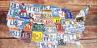 State AGs urge federal government to launch another Black Friday A map of the USA made up of license plates from each state