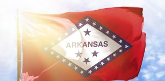 Arkansas senator asks AG for formal opinion on prediction markets The flag of Arkansas with sunshine in the background