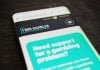 An information page for the 1-800-GAMBLER problem gambling hotline on a cellphone