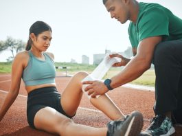 A track runner with an injury as DraftKings debuts a early injury program.