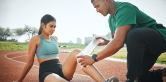 A track runner with an injury as DraftKings debuts a early injury program.