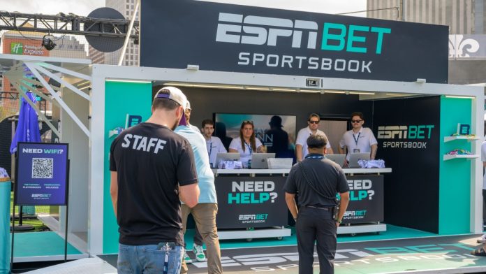 ESPN-Bet-Raises-Bet-Limit-Illinois ESPN Bet set up as the operator raises its bet limits in Illinois.