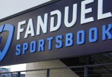 FanDuel sign as Flutter shares its latest financial earnings report.