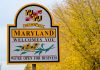 A sign welcoming visitors to Maryland