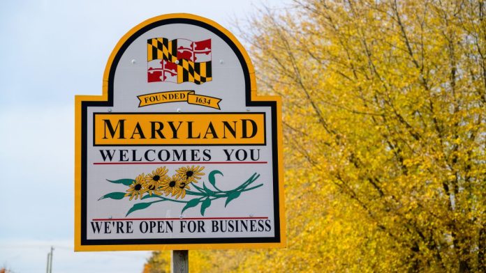 Intralot-mulls-legal-action-after-Maryland-walks-back-lottery-contract A sign welcoming visitors to Maryland