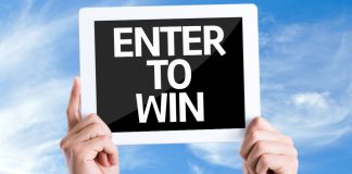 Jackpocket offers lottery credits with launch of sweepstakes contest Enter to win sign as Jackpocket launches a sweepstakes contest.