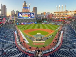 Cleveland Guardians' Progressive Field stadium in Ohio