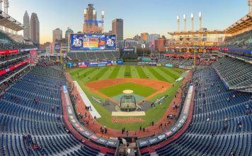 Cleveland Guardians' Progressive Field stadium in Ohio