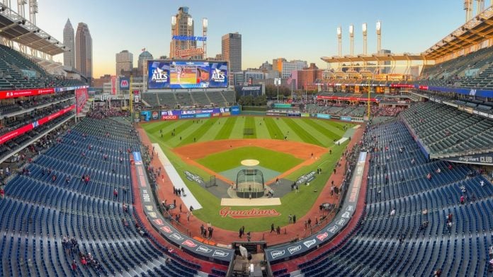Cleveland Guardians' Progressive Field stadium in Ohio