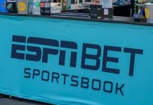 An ESPN Bet sportsbook sign