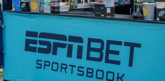 An ESPN Bet sportsbook sign